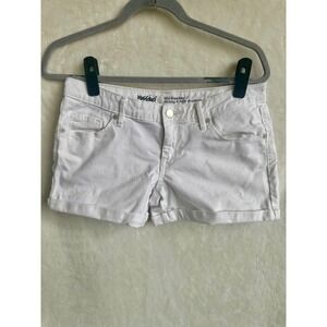 Mossimo Denim Mid-Rise Midi White Denim Jean Shorts Cuffed Size 4/27